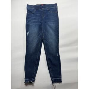 Spanx Women's Pull On Skinny Stretch Blue Denim Jeggings - Size M (28x25)